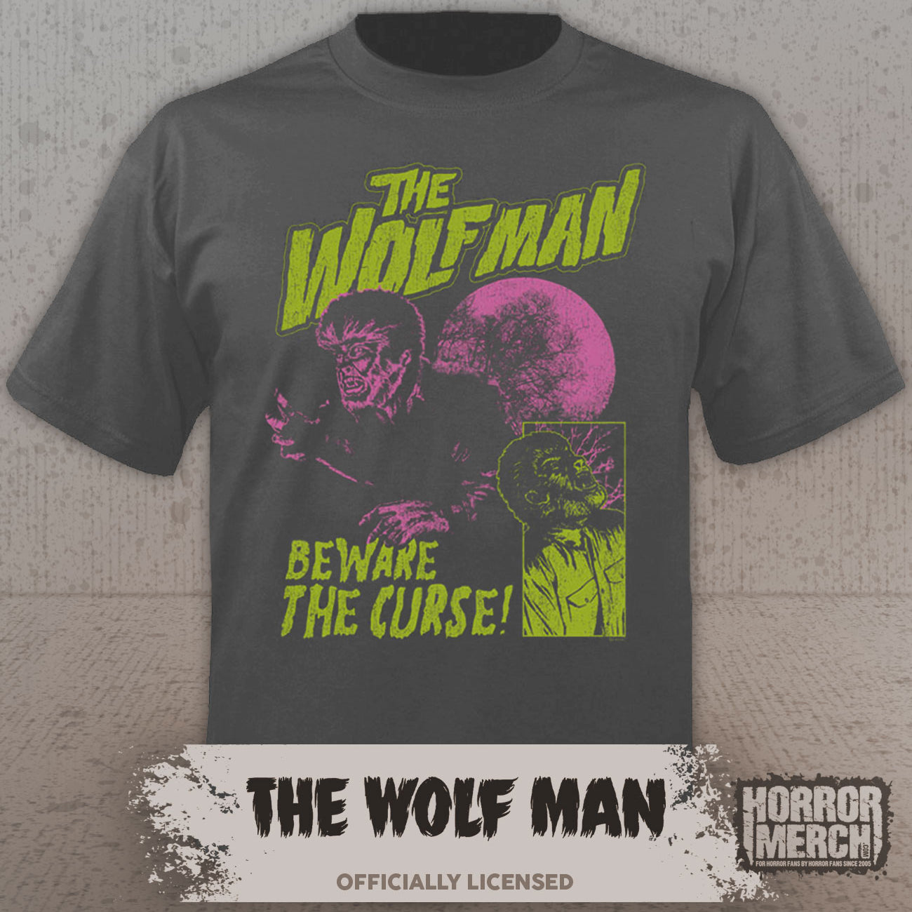 Wolfman -Beware The Curse Mens Shirt (Mineral Wash)