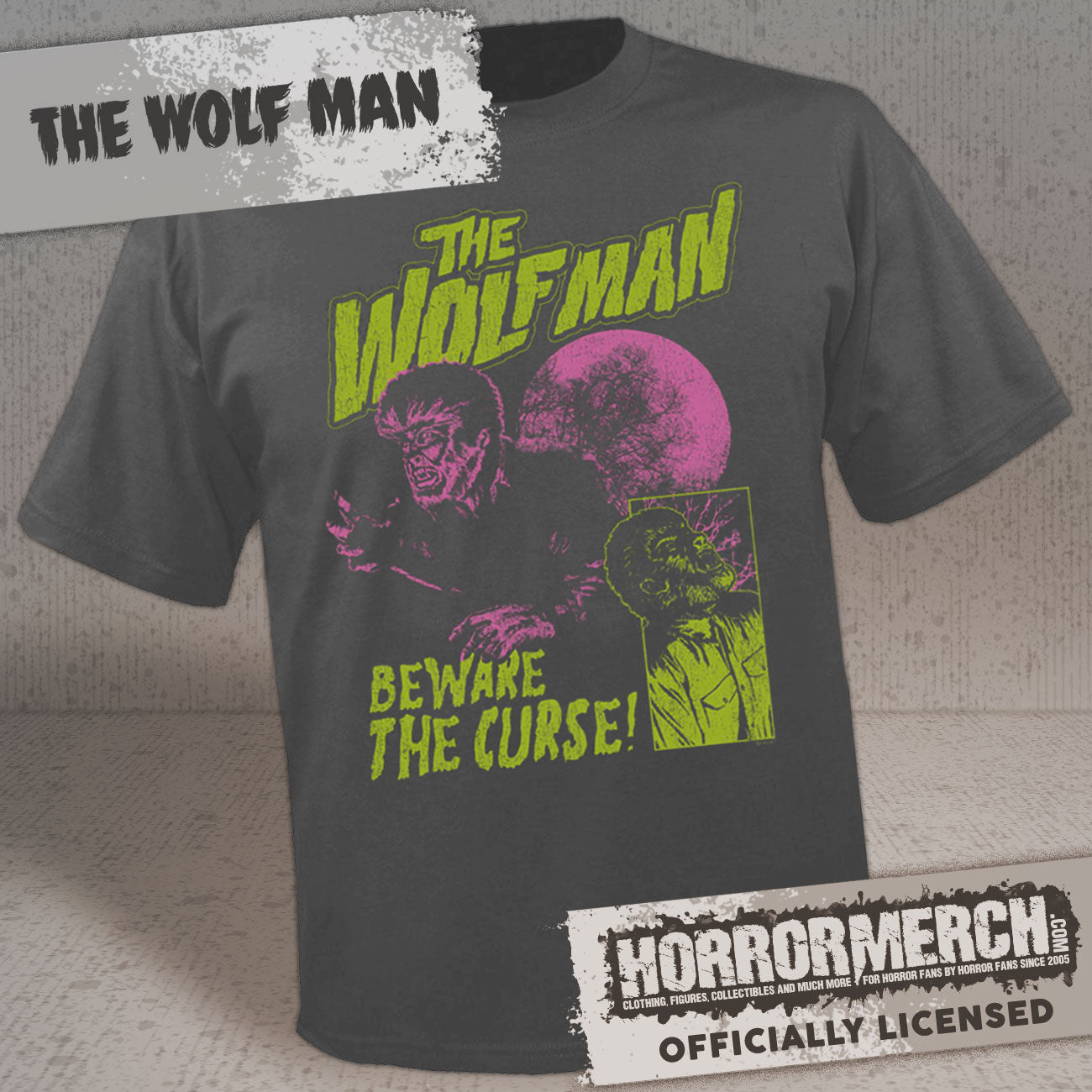 Wolfman -Beware The Curse (Mineral Wash) Mens Shirt