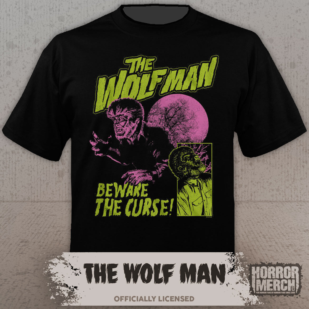 Wolfman -Beware The Curse Mens Shirt