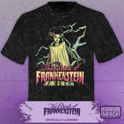 Bride Of Frankenstein - Lightning Mens Shirt (Mineral Wash)