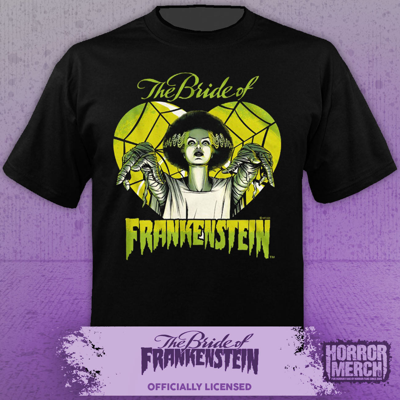 Bride Of Frankenstein - Heart (Spiderweb) Mens Shirt
