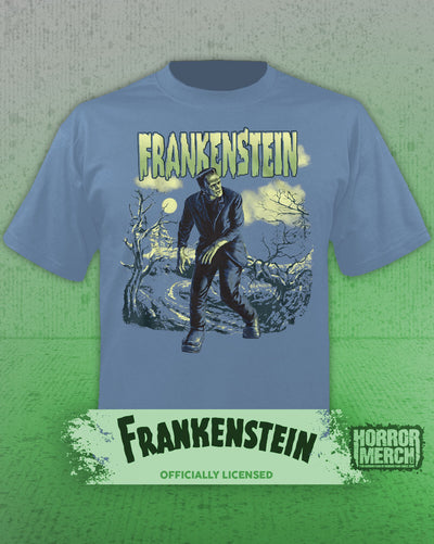 Frankenstein - Creepy Crawl Mens Shirt (Blue)