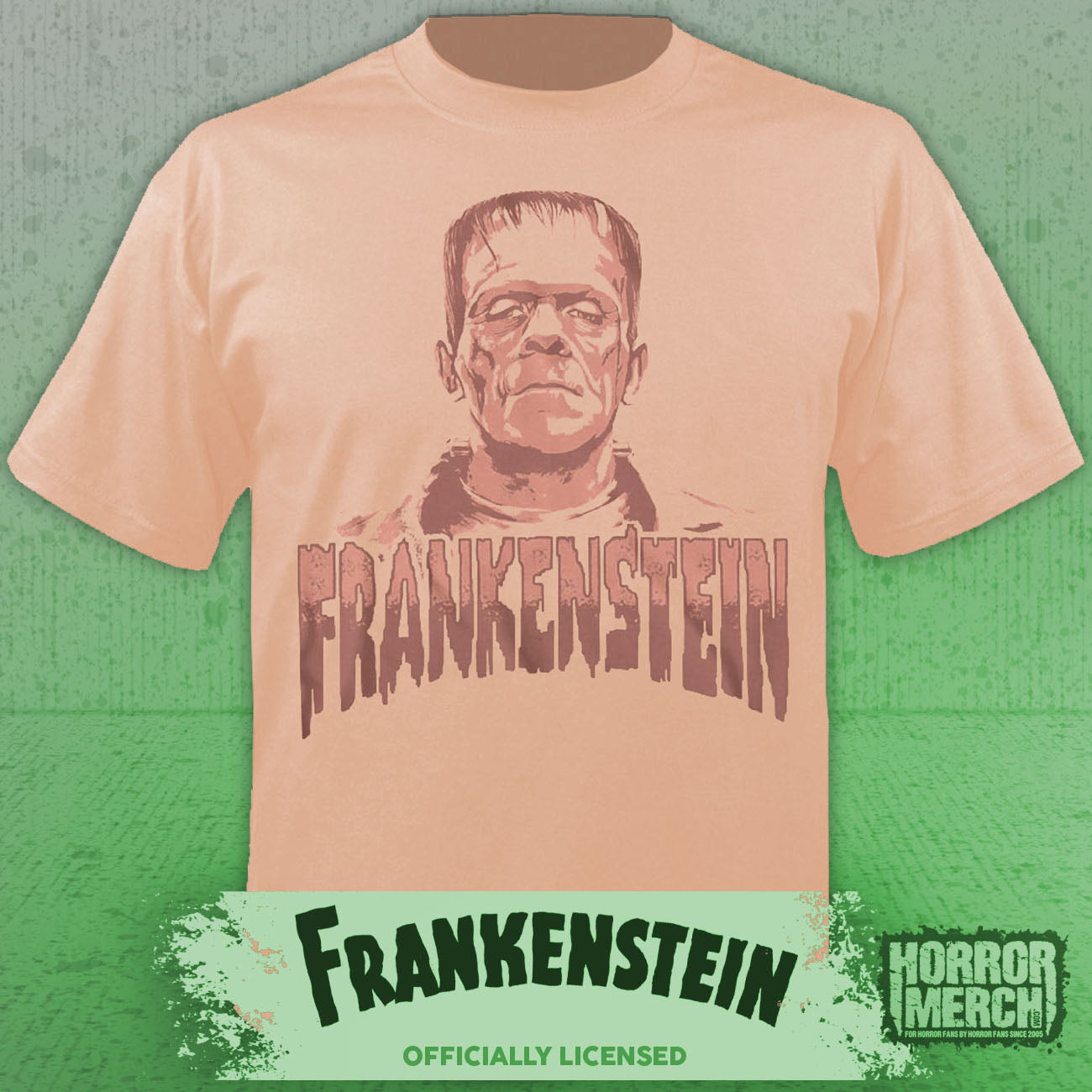 Frankenstein - Close-Up Mens Shirt (Peach)