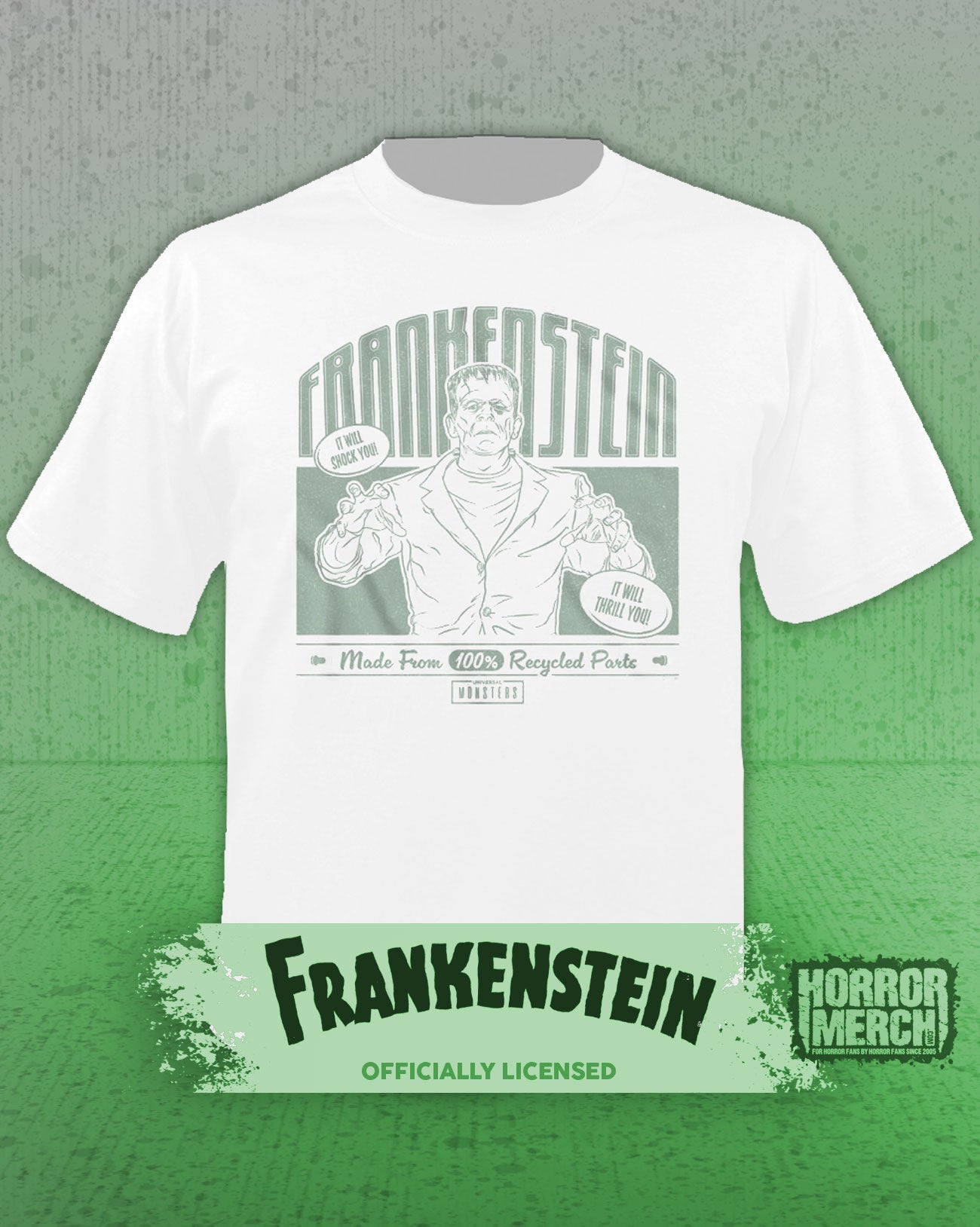 Frankenstein - Made From Recycled Parts Mens Shirt (White)