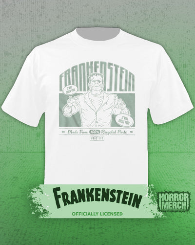 Frankenstein - Made From Recycled Parts Mens Shirt (White)