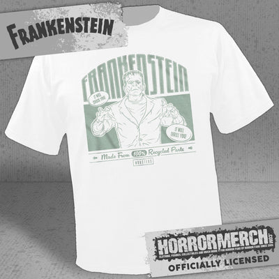 Frankenstein - Made From Recycled Parts (White) Mens Shirt