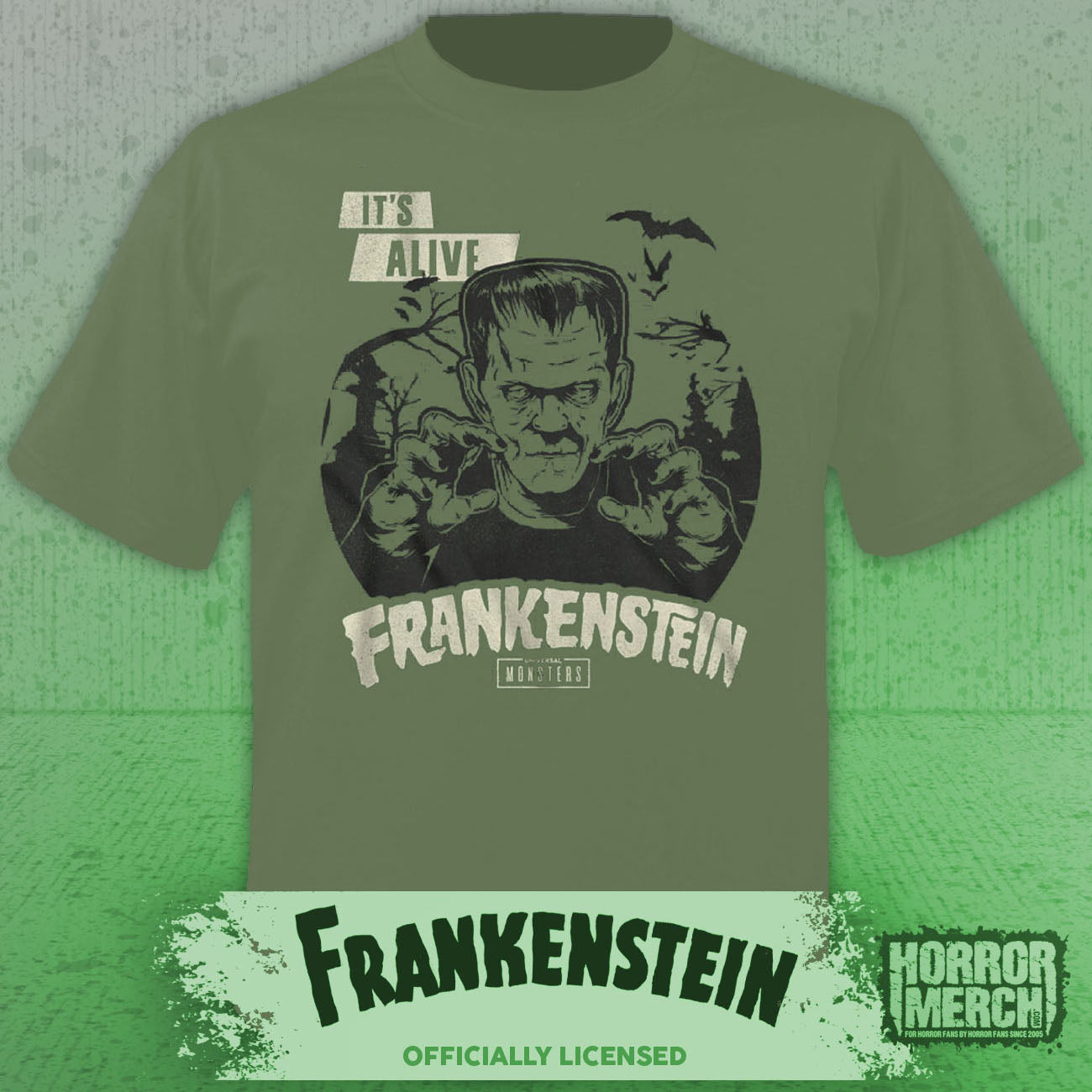 Frankenstein - Its Alive Mens Shirt (Green)