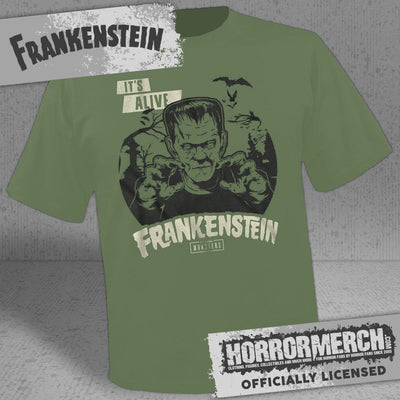 Frankenstein - Its Alive (Olive) Mens Shirt