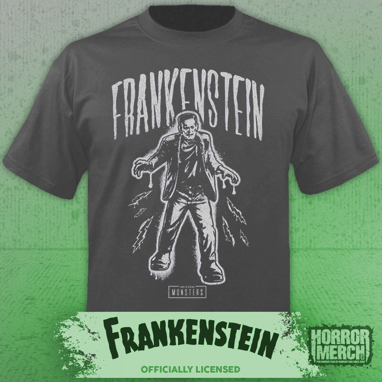 Frankenstein - Charged Mens Shirt (Gray)