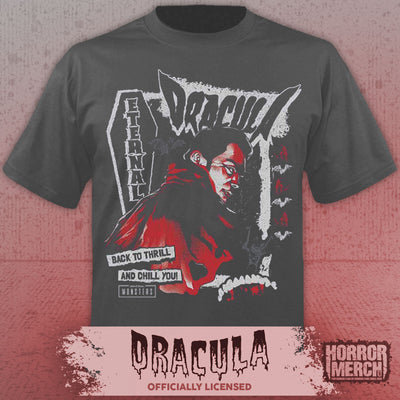 Dracula - Back For Thrills And Chills Mens Shirt (Gray)