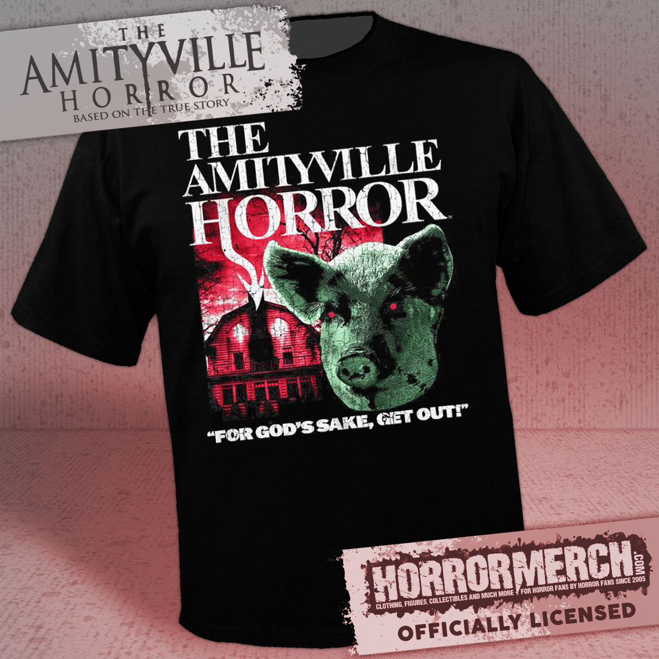 Amityville Horror - Pigs Head (Red) Mens Shirt