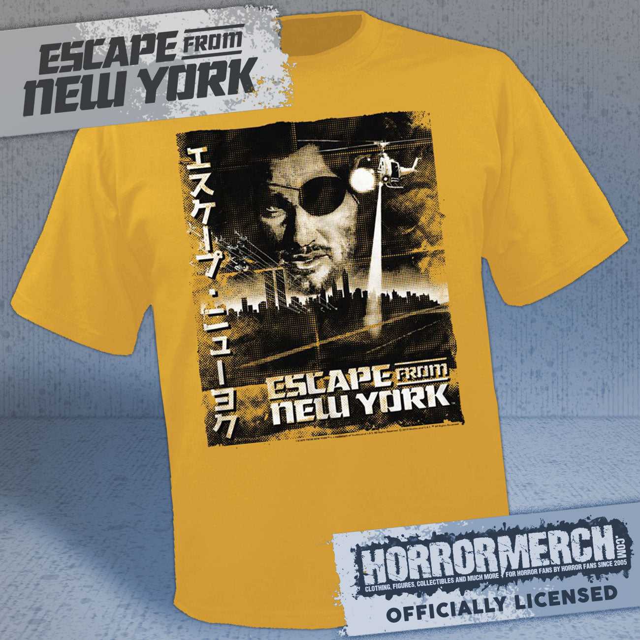 Escape From New York - Poster Mens Shirt (Yellow)