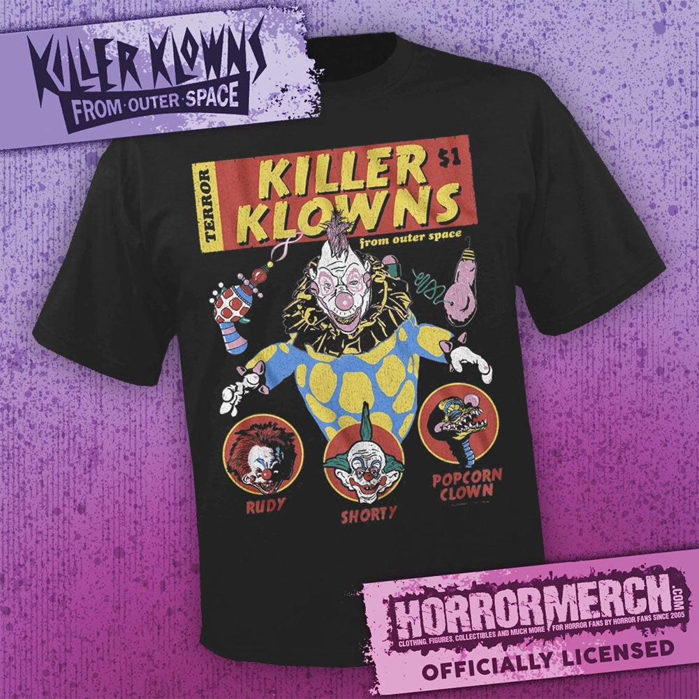 Killer Klowns From Outer Space - Klownzilla Comic (Charcoal) [Mens Shirt]