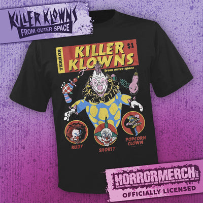 Killer Klowns From Outer Space - Klownzilla Comic (Charcoal) [Mens Shirt]