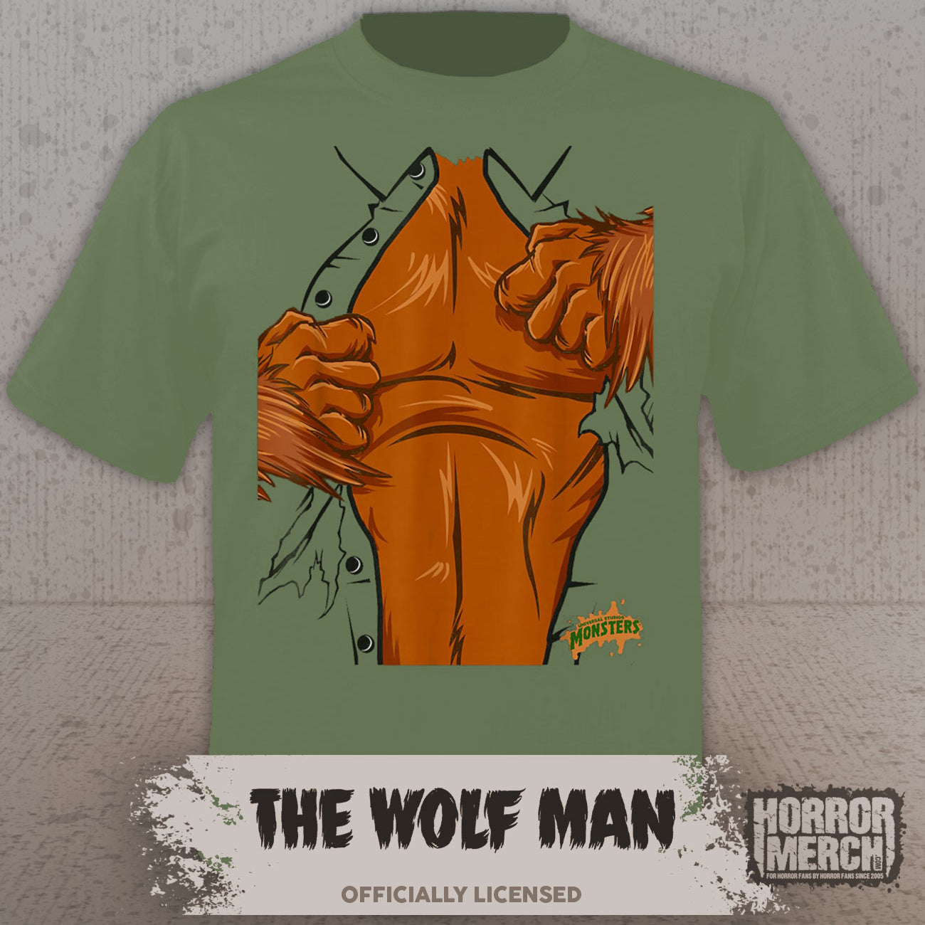Wolfman - Ripped Shirt Costume Mens Shirt (Green)
