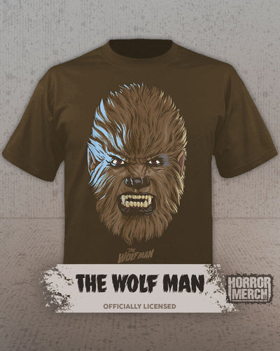 Wolfman - Face Sketch Womens Shirt (Brown)