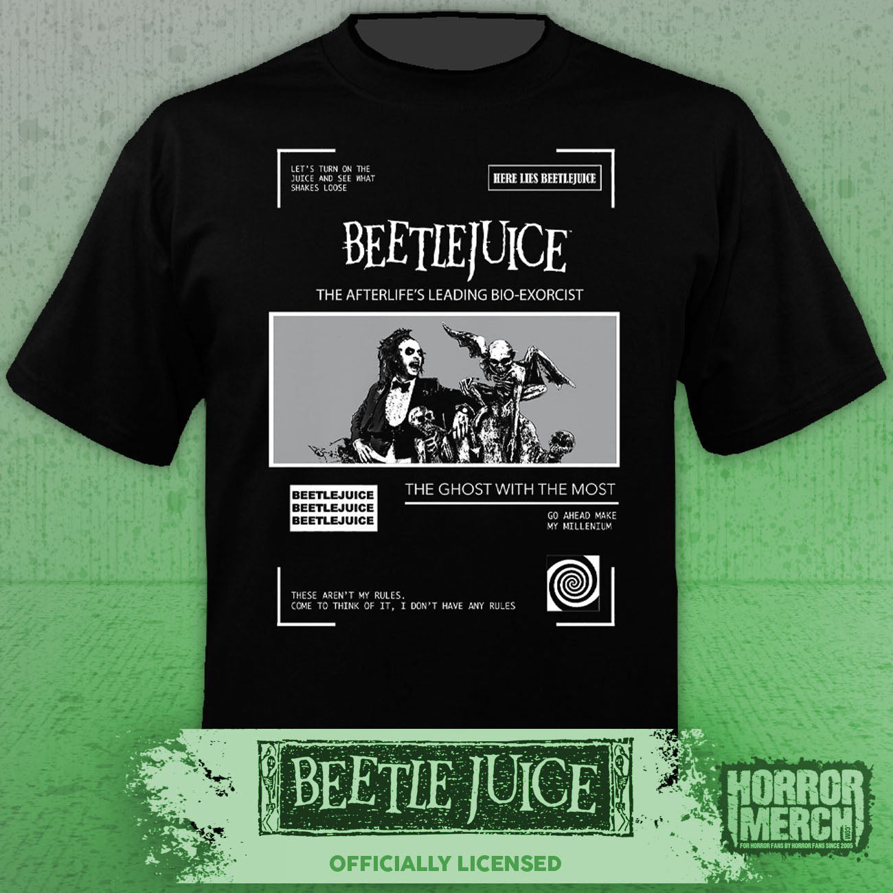 Beetlejuice - Ghost With The Most (Collage) Mens Shirt
