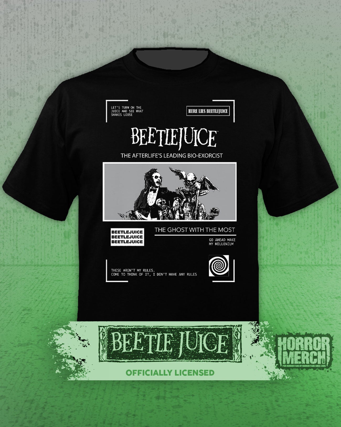 Beetlejuice - Ghost With The Most (Collage) Mens Shirt
