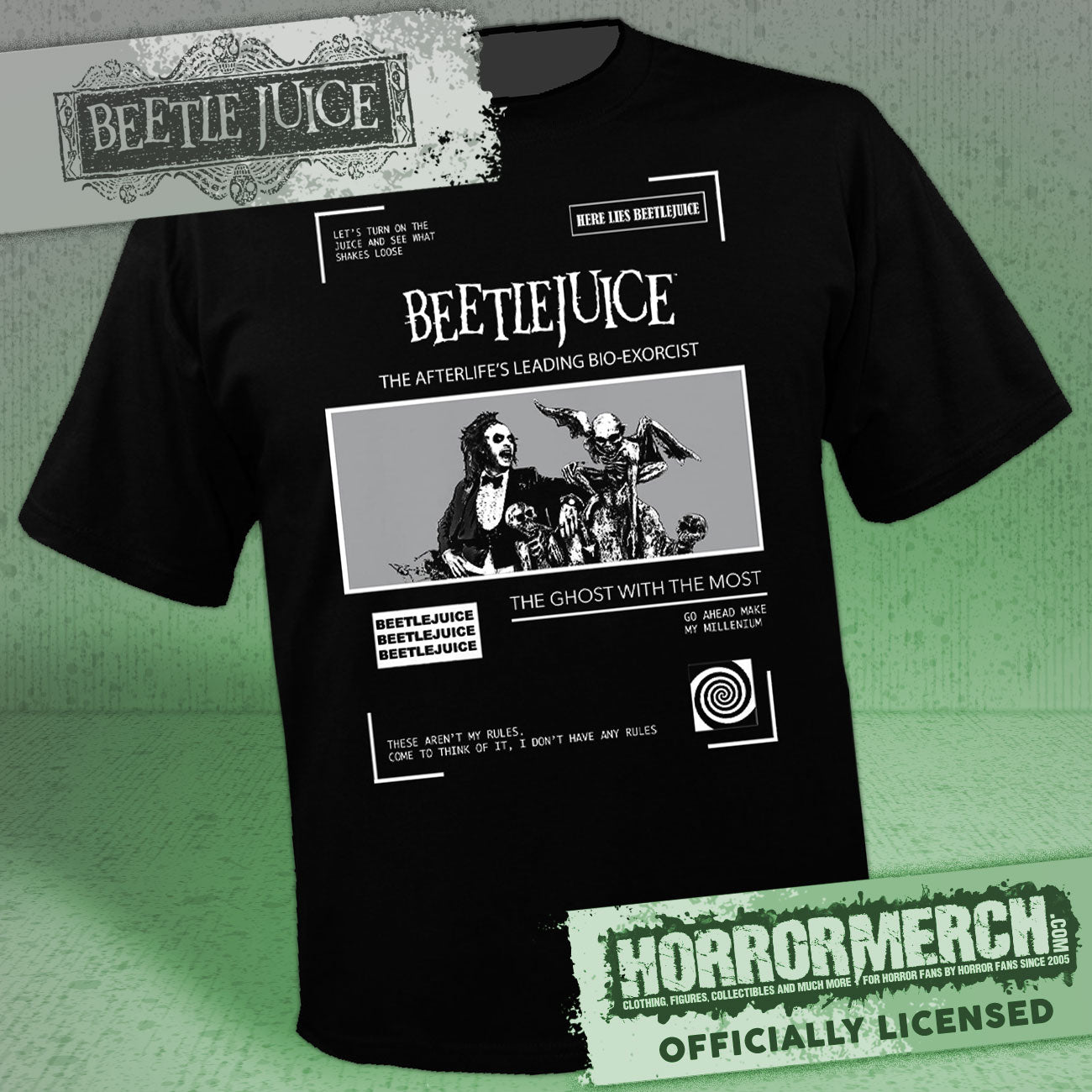 Beetlejuice - Ghost With The Most (Collage) Mens Shirt