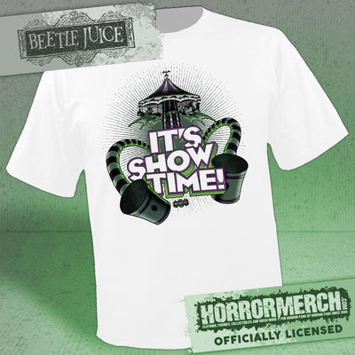 Beetlejuice - Its Show Time  Mens Shirt (White)