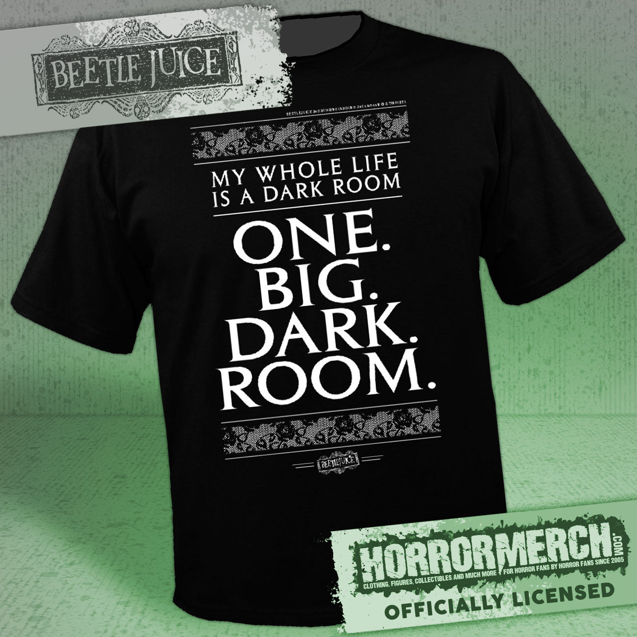 Beetlejuice - One Big Dark Room (Text) Mens Shirt