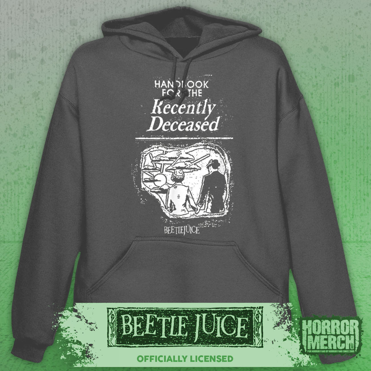 Beetlejuice - Handbook For The Recently Deceased Hooded Sweatshirt (Gray)