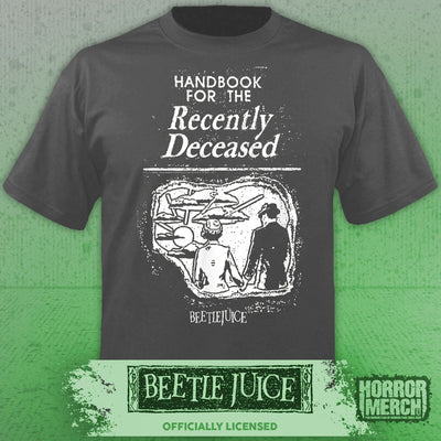 Beetlejuice - Handbook For The Recently Deceased Mens Shirt (Gray)