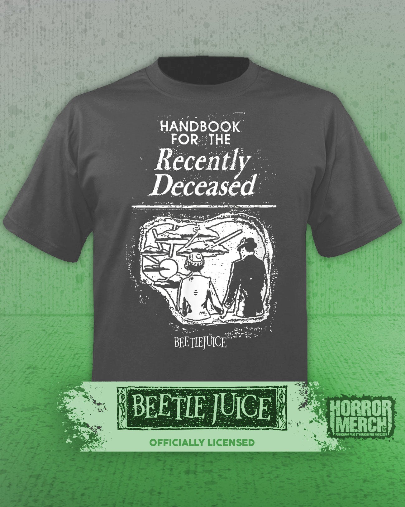 Beetlejuice - Handbook For The Recently Deceased Womens Shirt (Gray)