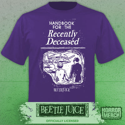 Beetlejuice - Handbook For The Recently Deceased Womens Shirt (Purple)