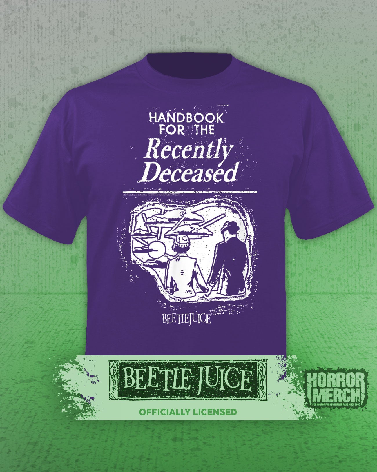 Beetlejuice - Handbook For The Recently Deceased Mens Shirt (Purple)