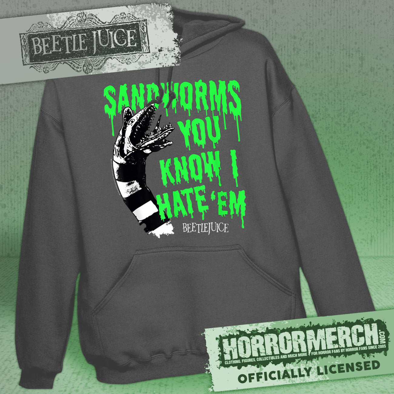 Beetlejuice - Sandworms Hooded Sweatshirt (Gray)