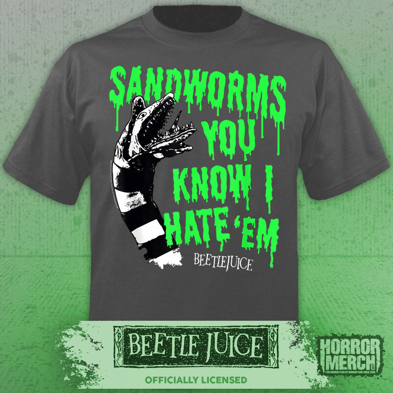 Beetlejuice - Sandworms Mens Shirt (Gray)