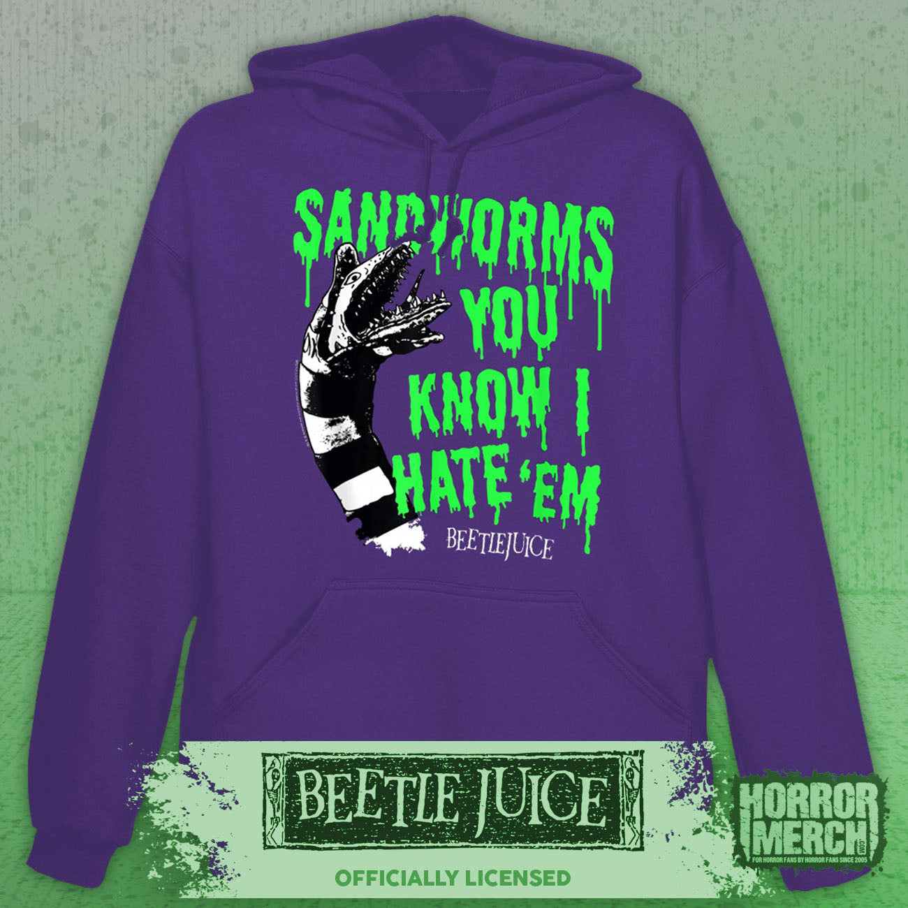 Beetlejuice - Sandworms Hooded Sweatshirt (Purple)