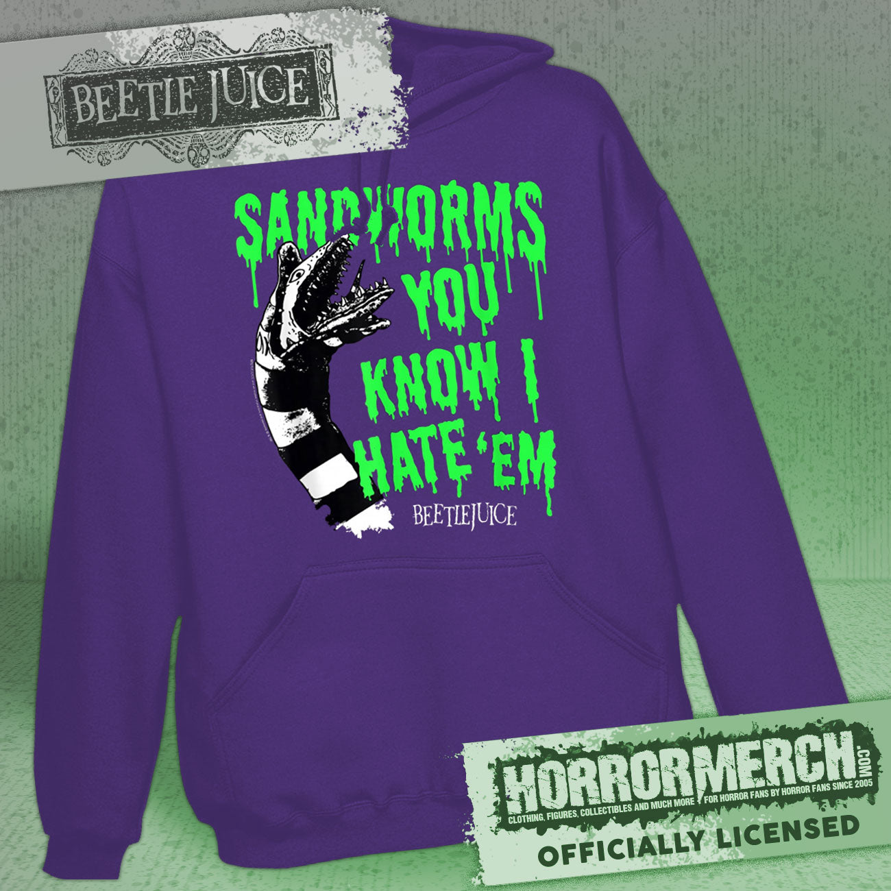 Beetlejuice - Sandworms Hooded Sweatshirt (Purple)