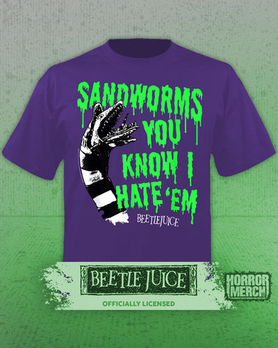 Beetlejuice - Sandworms Mens Shirt (Purple)
