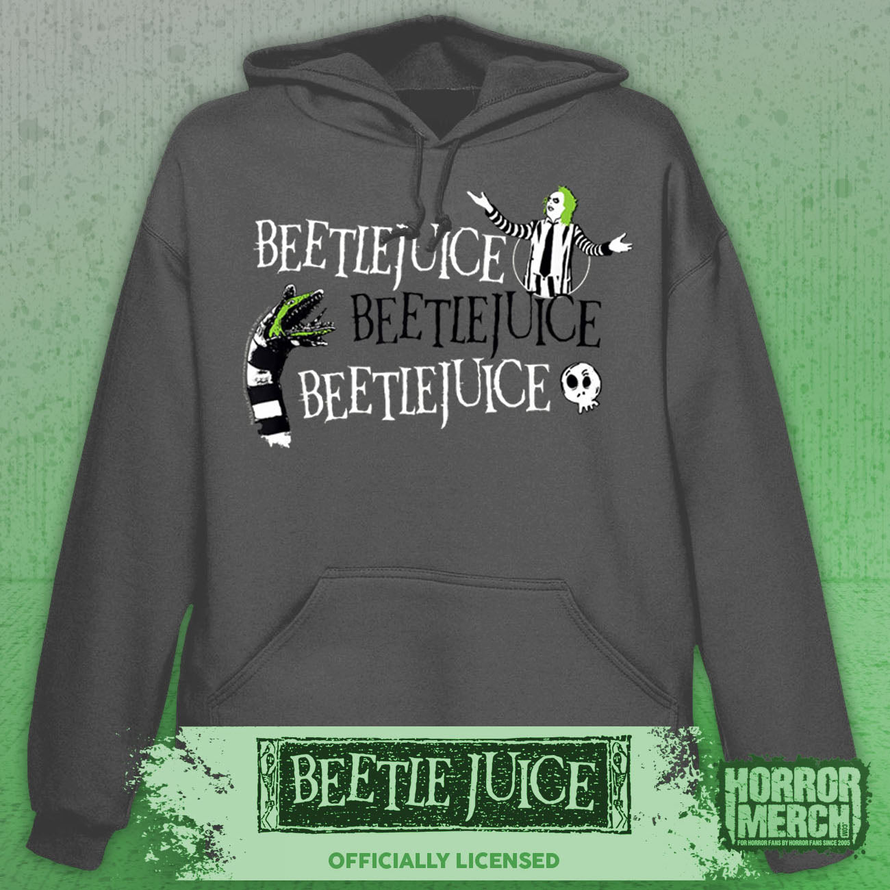 Beetlejuice - Beetlejuce Hooded Sweatshirt (Gray)