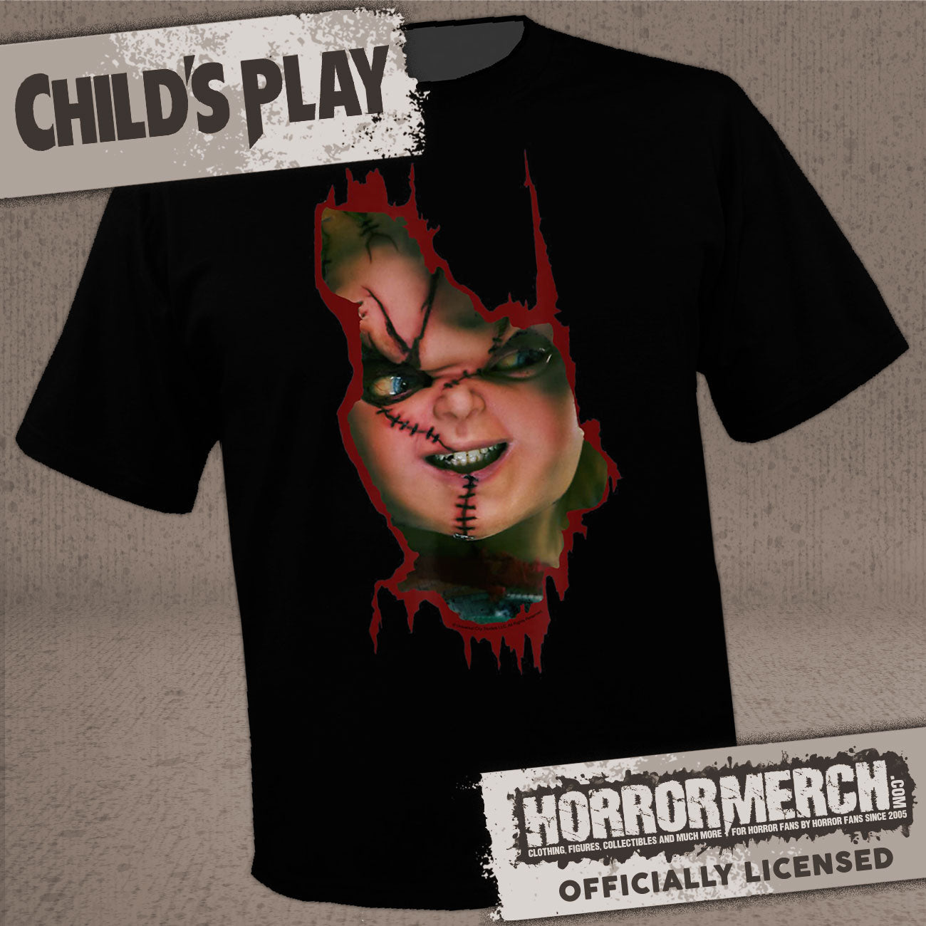 Childs Play - Heres Chucky (Black) Mens Shirt
