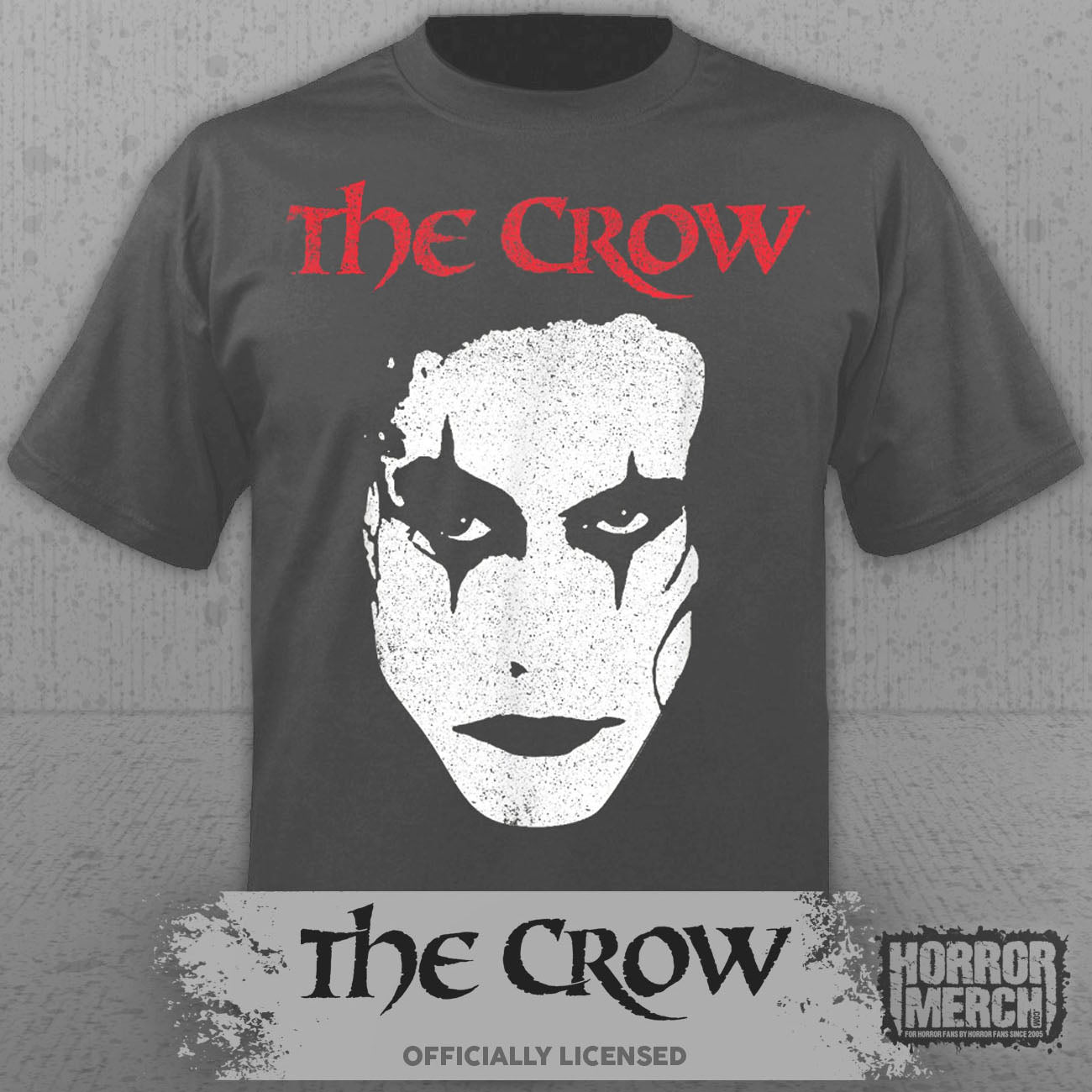 Crow - Close-Up (Front+Back Print) Mens Shirt (Gray)