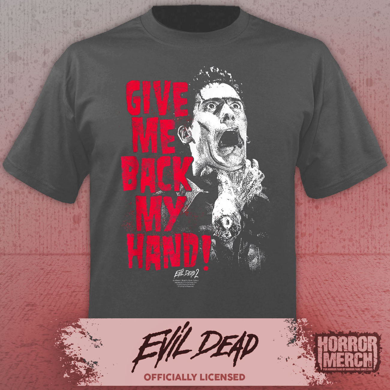 Evil Dead - Give Me Back My Hand Shirt (Gray)