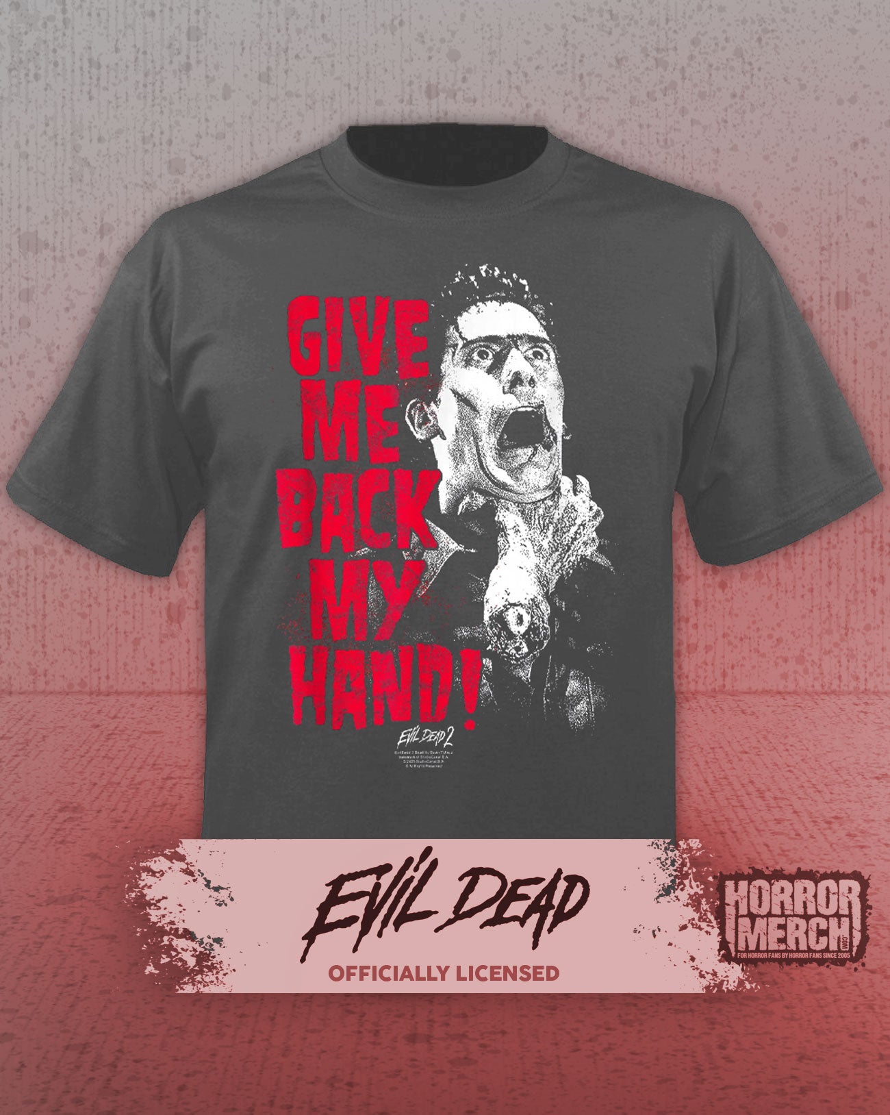 Evil Dead - Give Me Back My Hand Shirt (Gray)