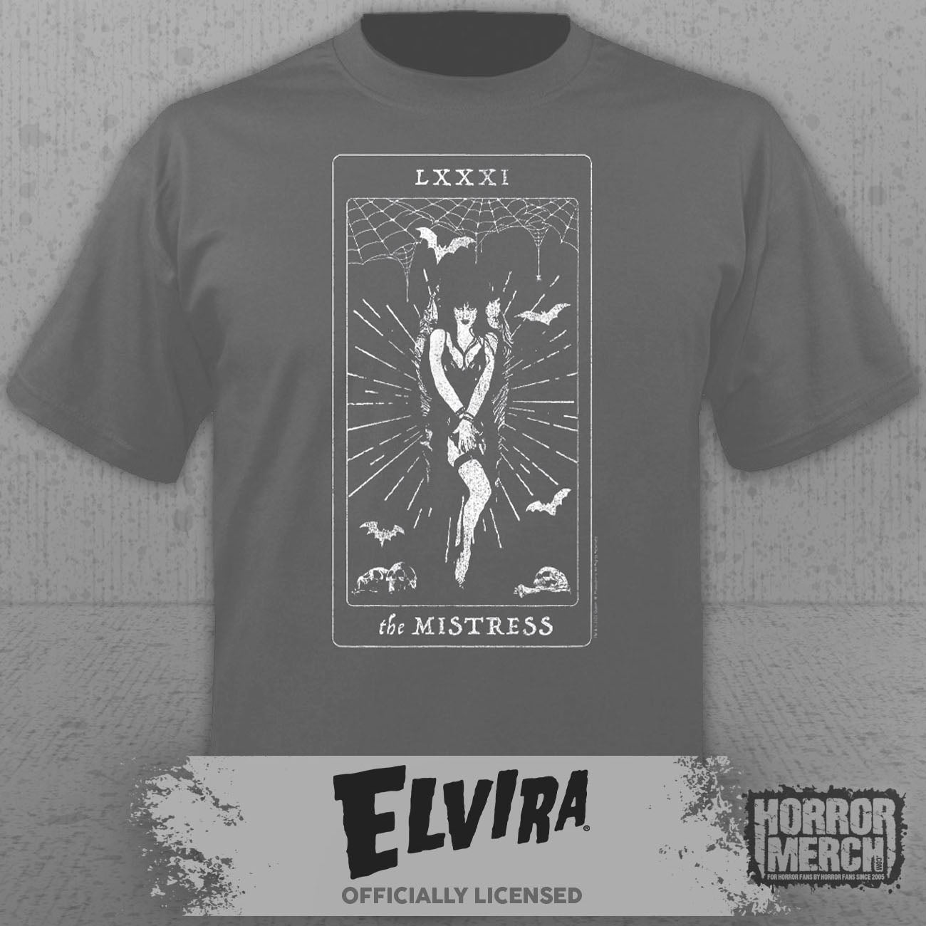 Elvira - Tarot Card Womens Shirt (Gray)