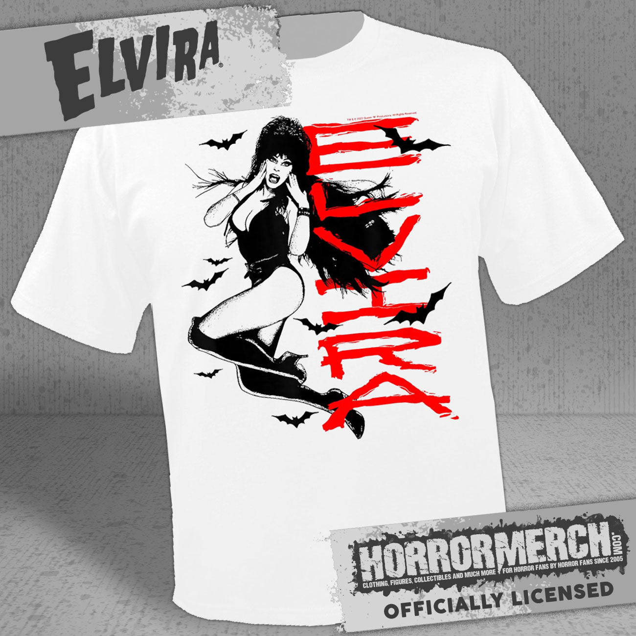 Elvira - Bats (White) Mens Shirt