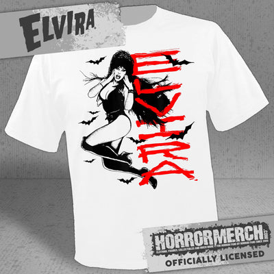 Elvira - Bats (White) Mens Shirt