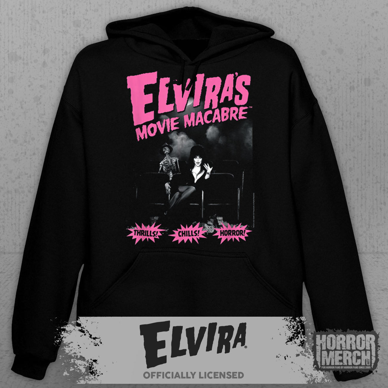 Elvira - Thrills Chills Horror Hooded Sweatshirt