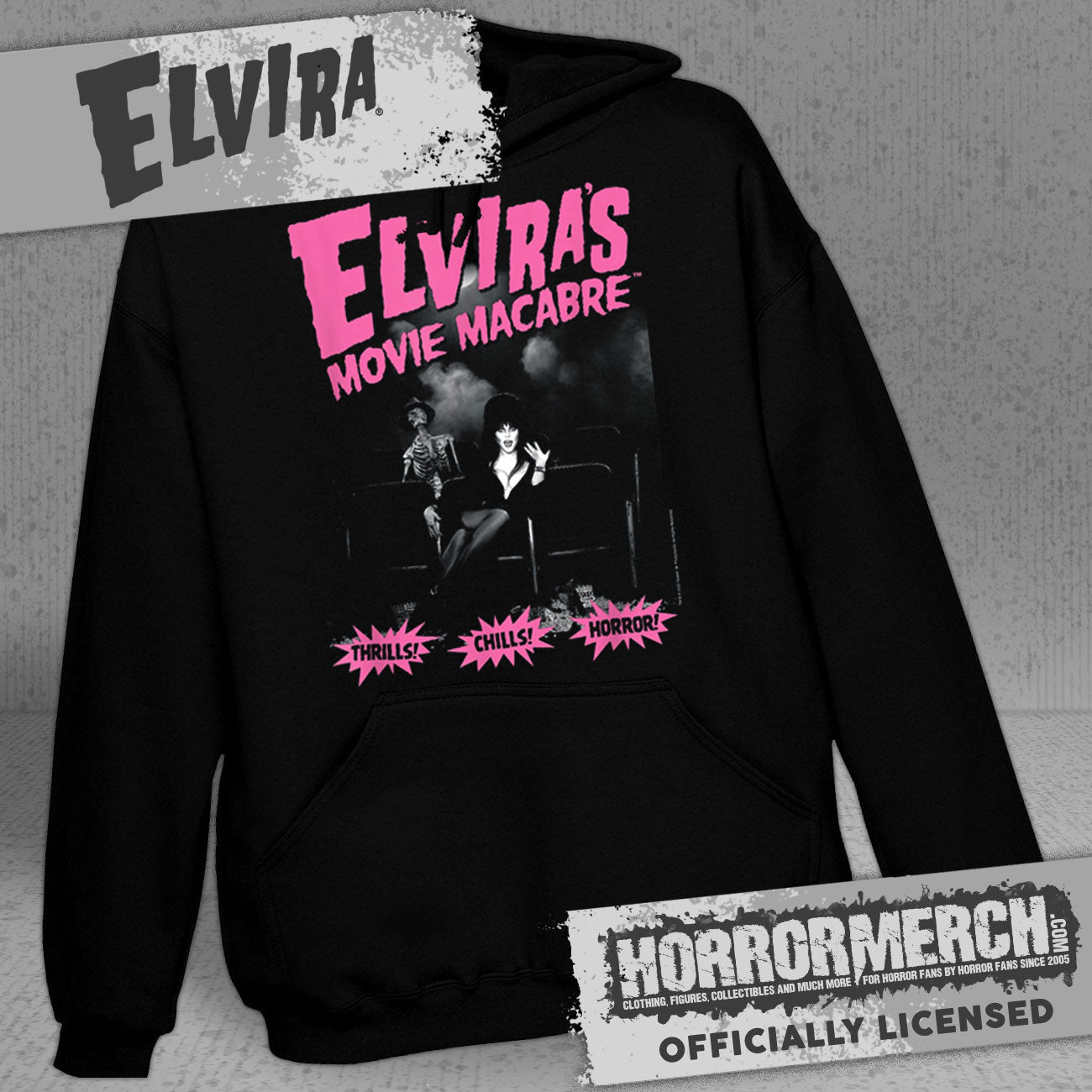 Elvira - Thrills Chills Horror Hooded Sweatshirt