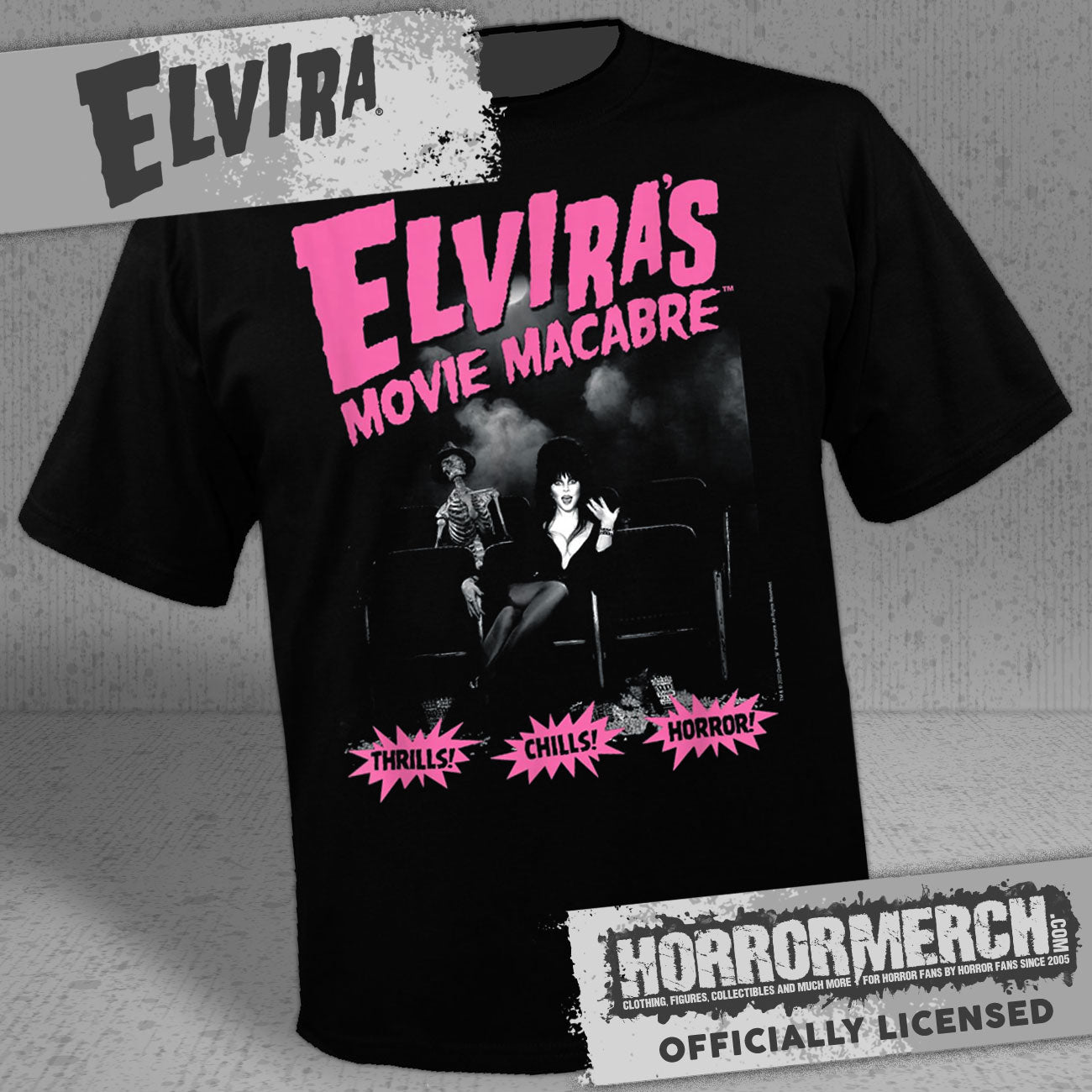 Elvira - Thrills Chills Horror Mens Shirt
