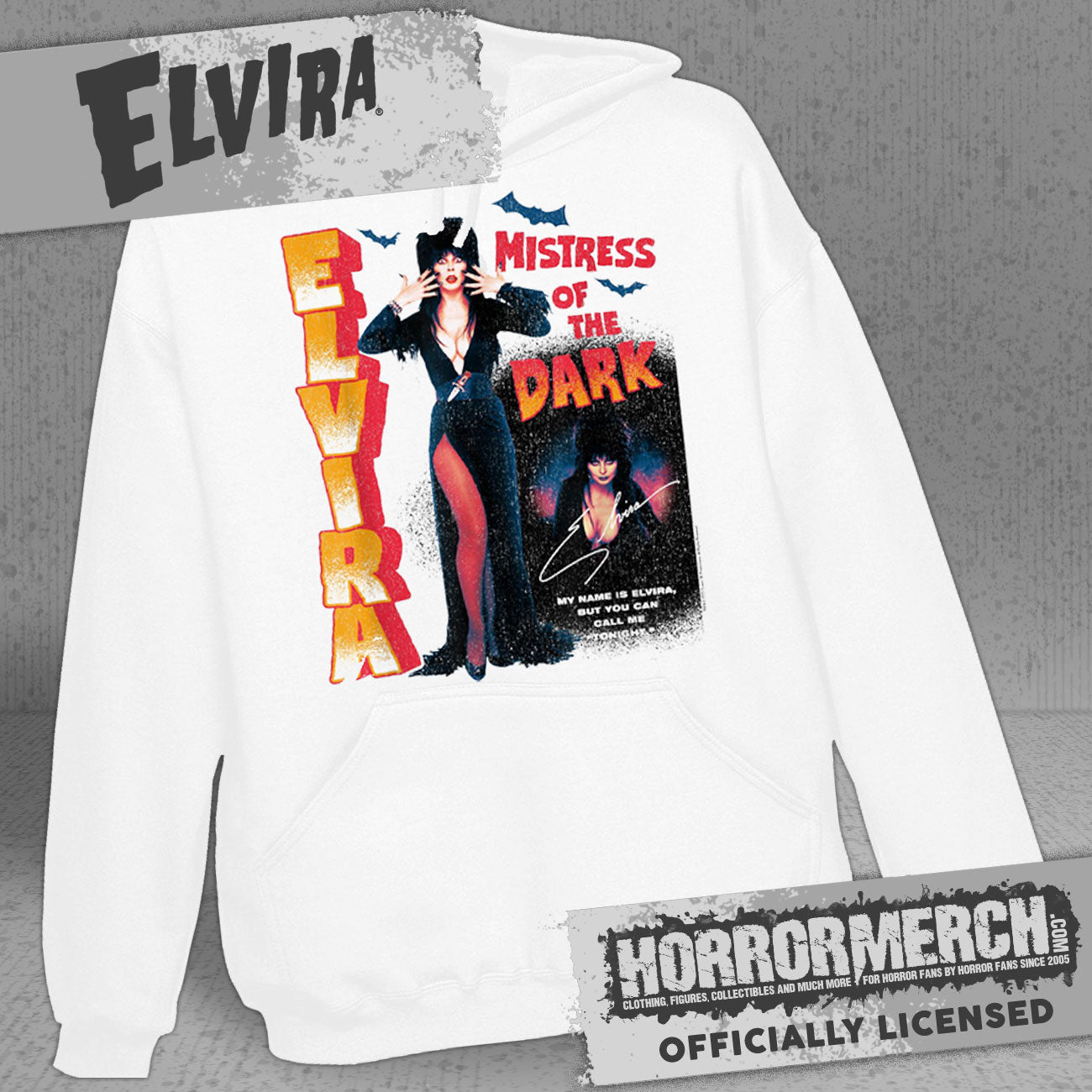 Elvira - Mistress Of The Dark (White) Hooded Sweatshirt