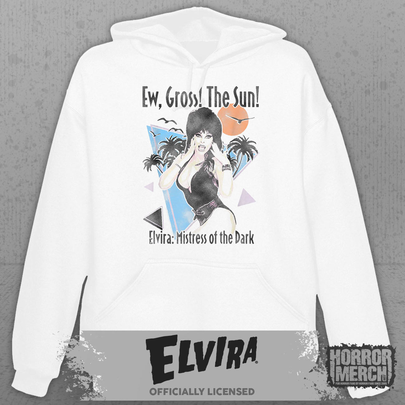 Elvira - Ew Gross The Sun Hooded Sweatshirt (White)