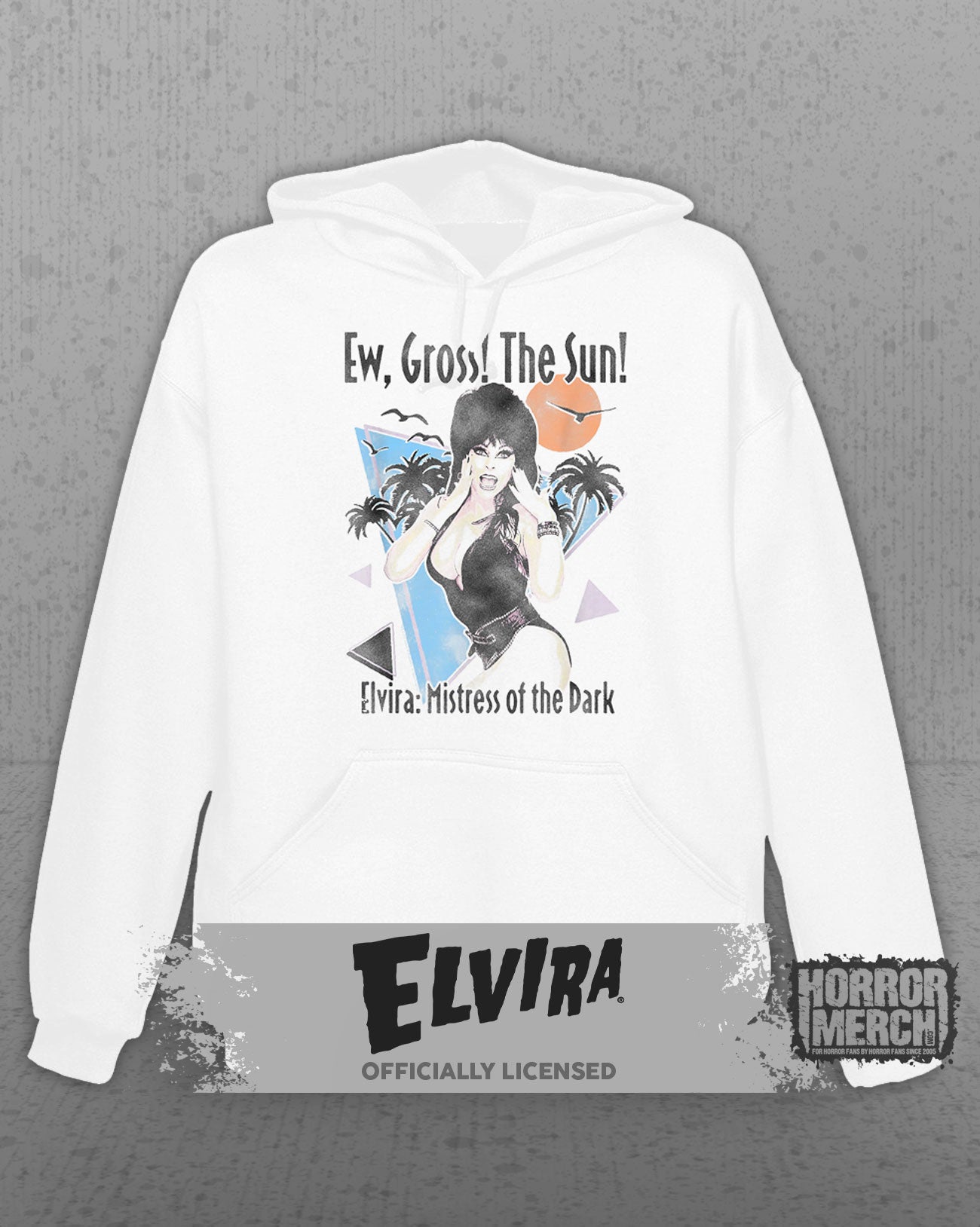 Elvira - Ew Gross The Sun Hooded Sweatshirt (White)