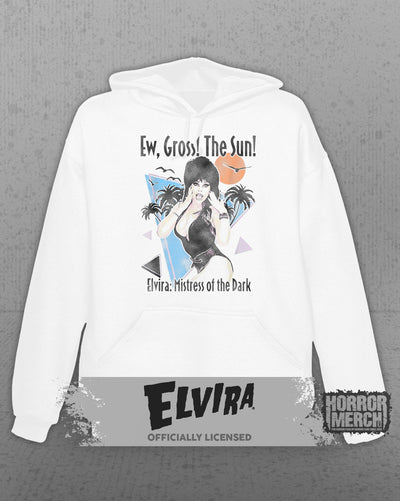 Elvira - Ew Gross The Sun Hooded Sweatshirt (White)